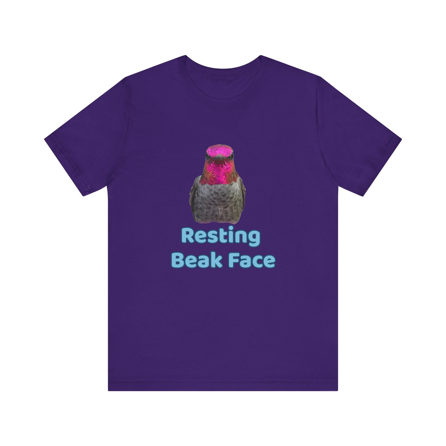 Resting Beak Face T-Shirt, Funny Bird Graphic Tee, Bella + Canvas 3001, Bird Lover Gift, Quirky Hummingbird Shirt for Women & Men